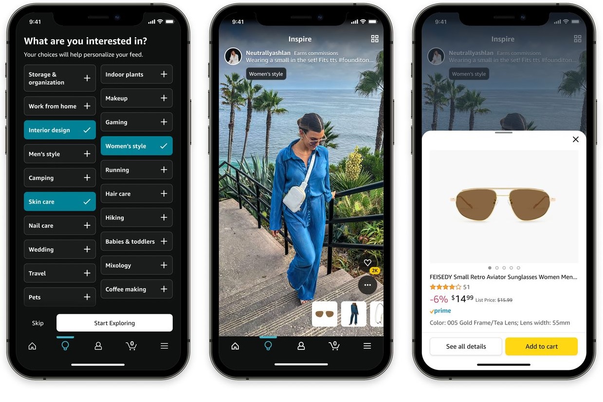 Amazon launches Inspire, a TikTok-style shopping feed