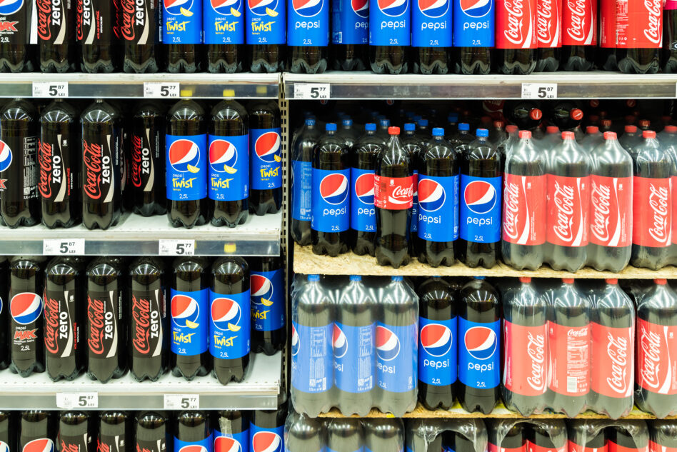Coke and Pepsi in a supermarket